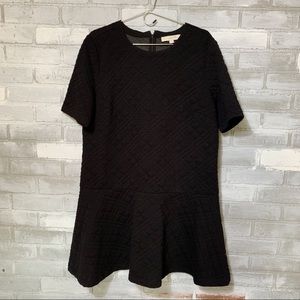 LOFT | Quilted Peplum Black Tunic top SZ. Large